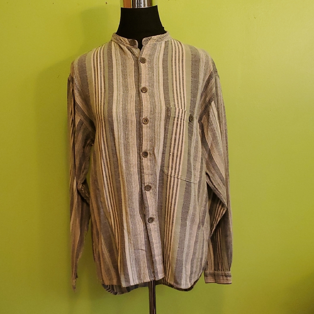 Vintage Striped Gray Men's Shirt